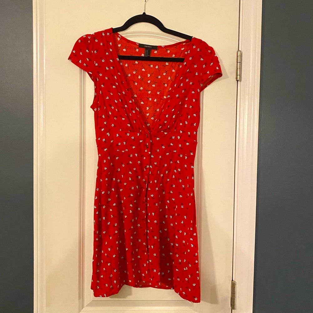 Forever 21 Red Floral Dress